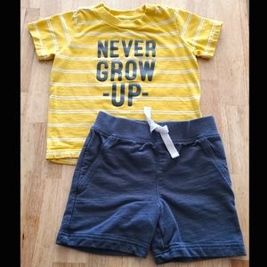 Simple Joys by Carter's Short Set, Yellow and Gray, 24 Months